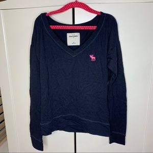 Abercrombie Kids V-Neck Long Sleeved Emblem T-Shirt